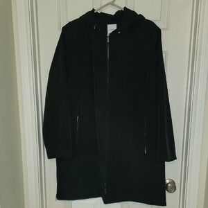 Croft & Barrow Black Hooded Trench Coat